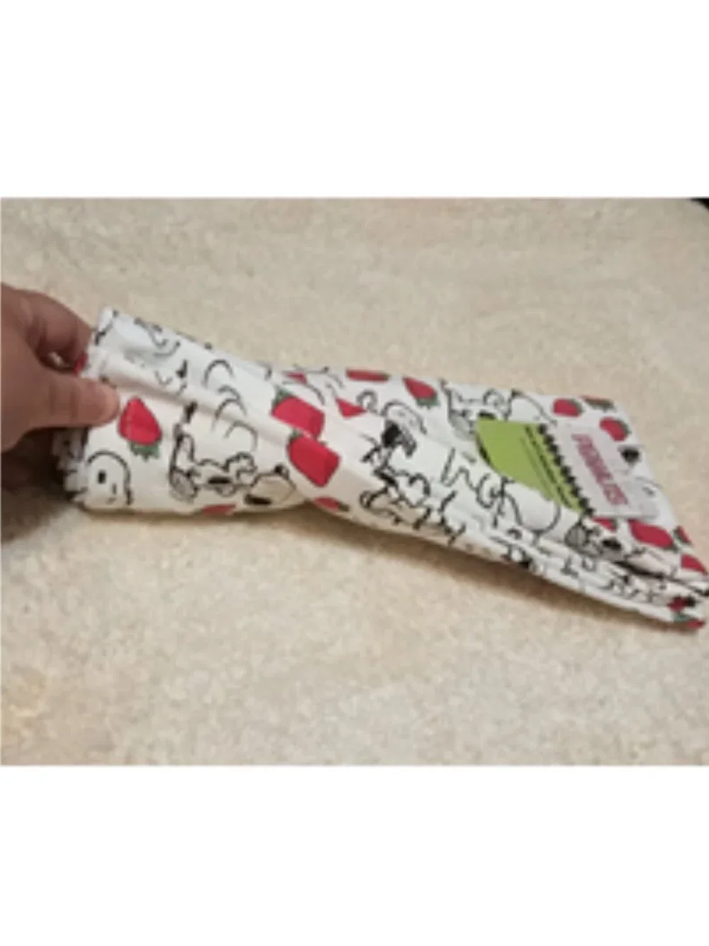 NWT~Peanuts Snoopy & Strawberries Multi-Images Cotton Kitchen Towels -Set of 2